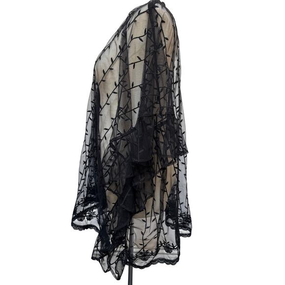 Torrid Black Lace Ruana Kimono Coverup Boho Plus One Size - Picture 2 of 4